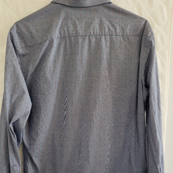 Perry Ellis Portfolio Dotted Print Slim Fit Dress Shirt - Picture 3 of 5